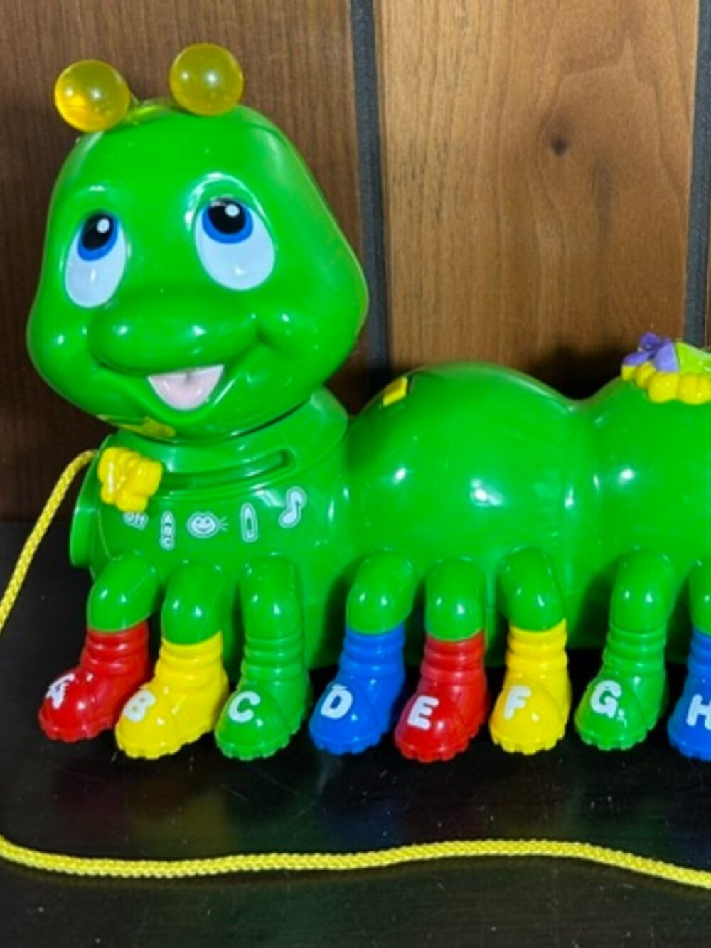 Vintage 2001 LeapFrog Alphabet Pal Green Caterpillar Learning Pull Toy Tested